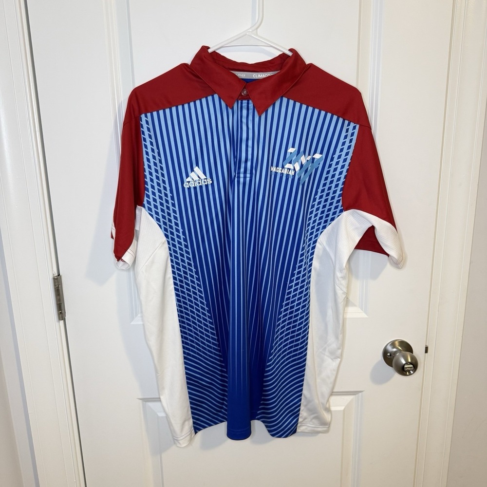 Adidas Climacool Maccabia USA Men's Lg Maccabiah Games Performance Polo Squash‎